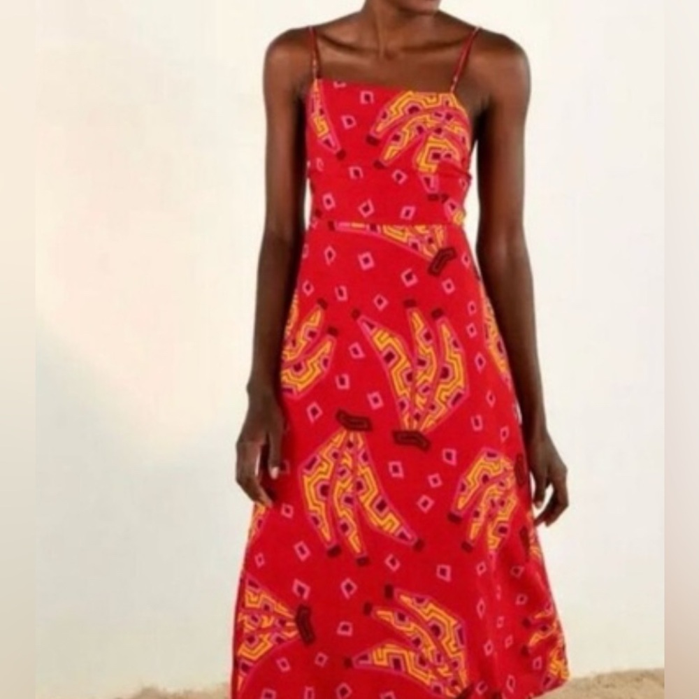 House of Harlow 1960- Red Tiki Banana Midi Dress